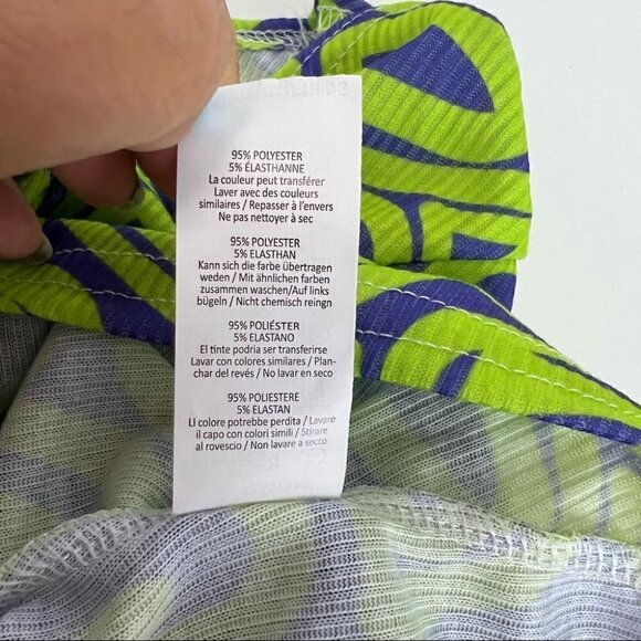 Nwt - Prettylittlething Blue Print Drawstring Front Long Sleeve Crop Top. Size:2 - Picture 8 of 13